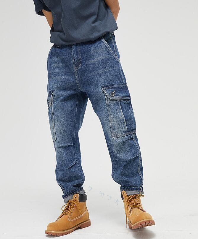  новый товар * Denim брюки джинсы мужской брюки багги рабочие брюки брюки-карго большой размер низ W30~W40
