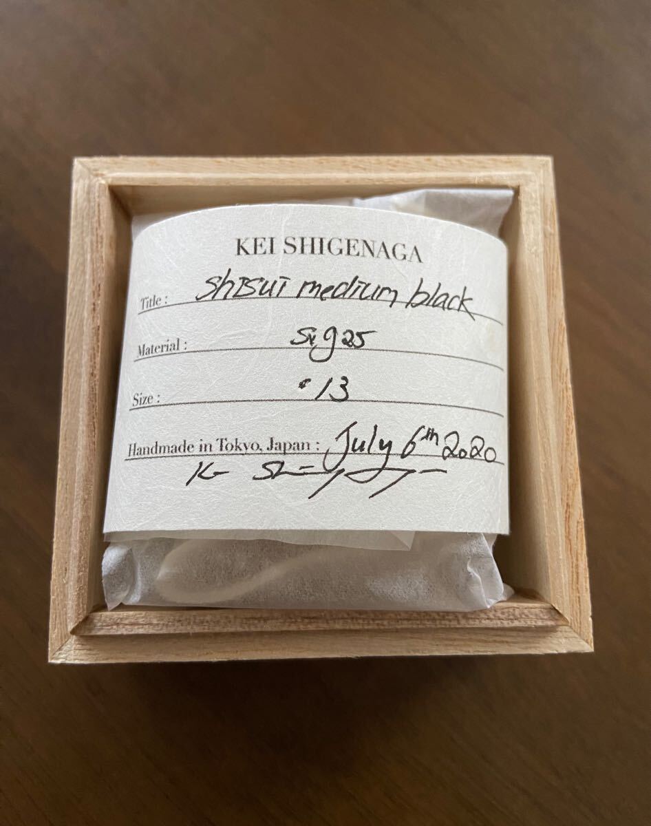 KEI SHIGENAGA SHISUI ring MEDIUM 13号 OXIDIZED BLACK 定価¥51 KEI SHIGENAGA SHISUI ring MEDIUM 13号 OXIDIZED BLACK 定価¥51