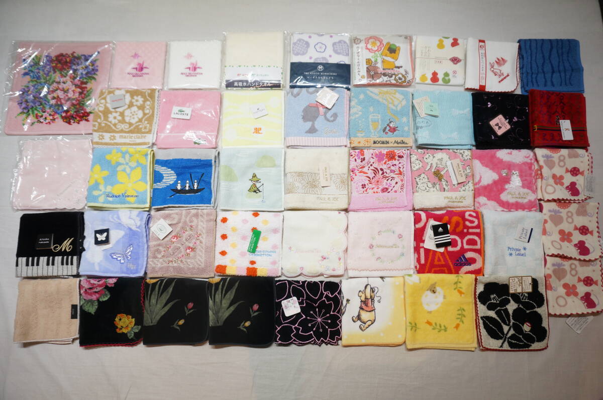 【L32A】大量！44枚 未使用保管品 タオルハンカチ ハンカチタオル まとめ売り MOOMIN/LAURA ASHLEY/Tocca/PAUL＆JOE/Afternoon Tea 他