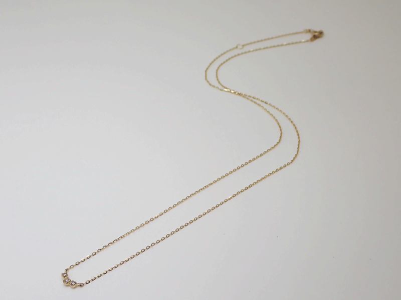agete Agete K10 0.01ct diamond колье 0.6g FK5220_10212123002 как новый прекрасный товар шея 40cm бесплатная доставка!!