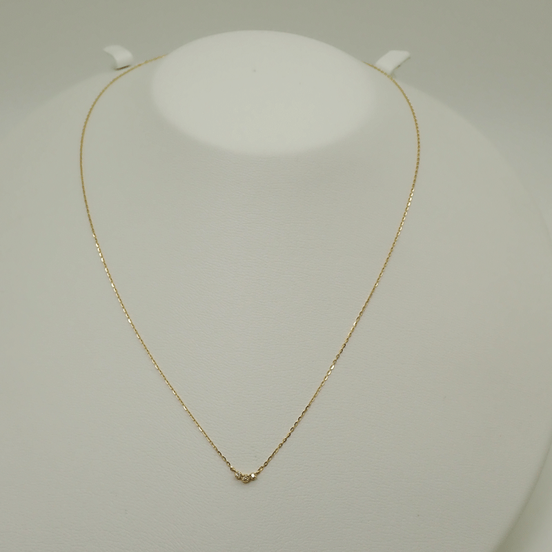 agete Agete K10 0.01ct diamond колье 0.6g FK5220_10212123002 как новый прекрасный товар шея 40cm бесплатная доставка!!