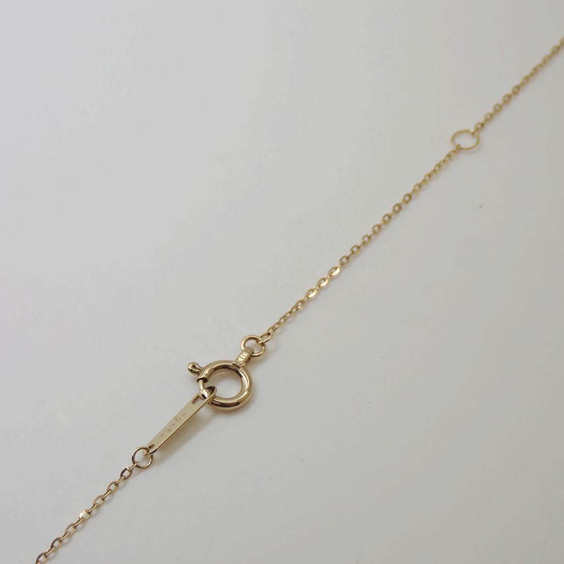 agete Agete K10 0.01ct diamond колье 0.6g FK5220_10212123002 как новый прекрасный товар шея 40cm бесплатная доставка!!
