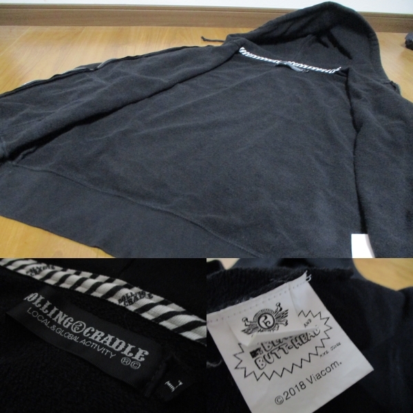 ROLLINGCRADLE×Beavis and Butt-Head ローリングクレイドル ビーバスアンドバットヘッド コラボ ジップパーカー Lサイズ_画像10