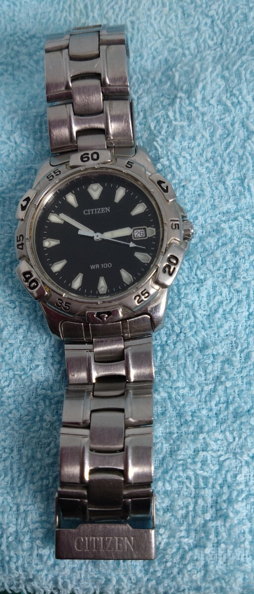 稼働中　腕時計 CITIZEN 2510−H22111 メンズ　アナログ　3針　文字盤　黒USED品