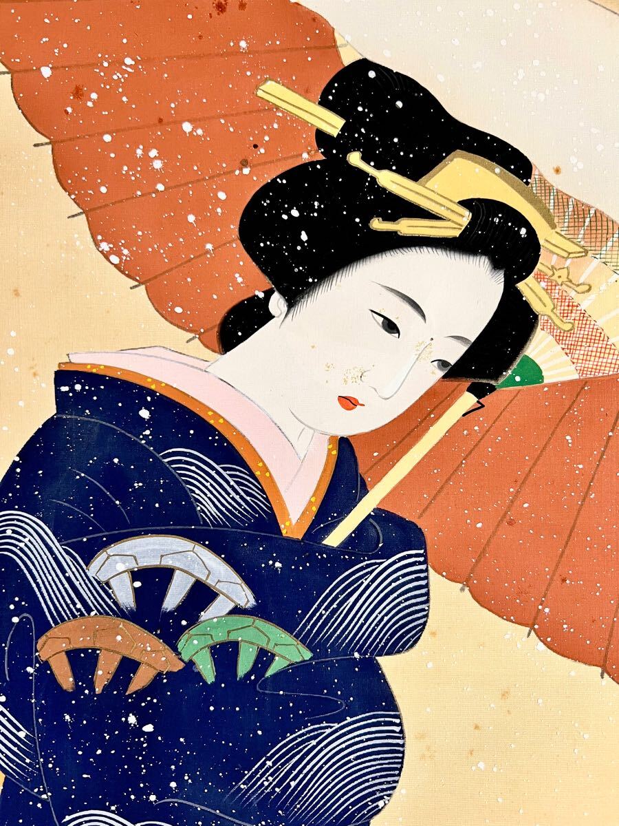 真作 肉筆画 掛軸 石川清彦作【佳人】 絹本 美人画 美人図 日本画 和美人逸品 真作 肉筆画 掛軸 石川清彦作【佳人】 絹本 美人画 美人図 日本画