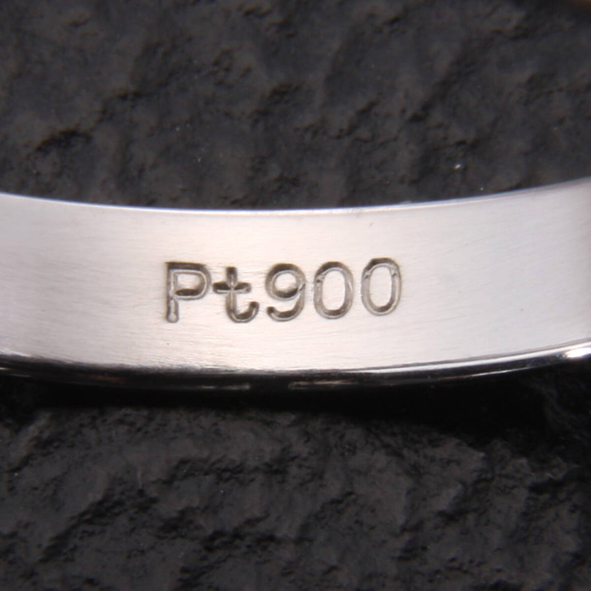 ke9992◆磨き済 Pt900リング 平打ち/斜線模様 15号_画像6