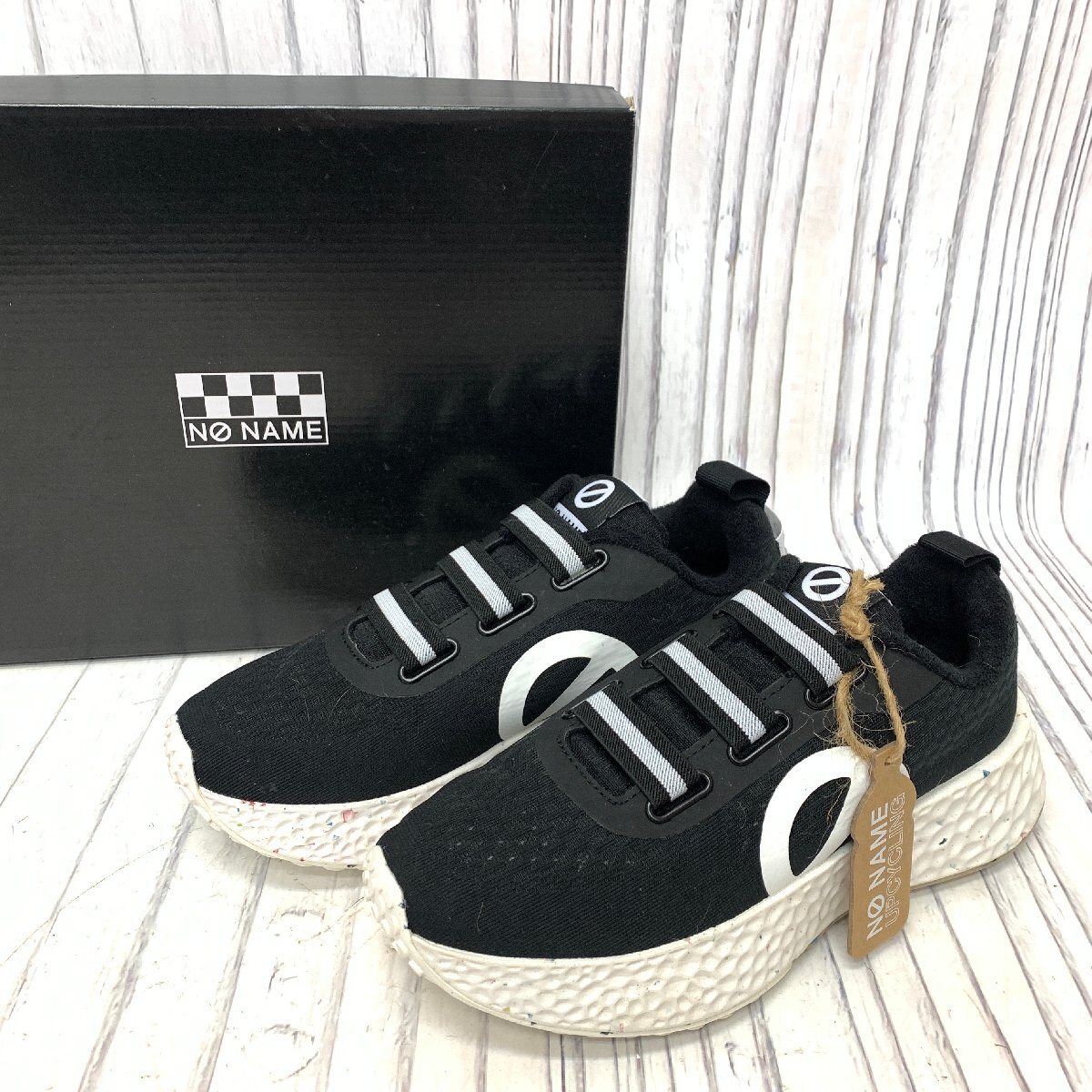 s001 S4 未使用 ノーネーム NONAME スニーカー 【38】 24㎝ ナイロン CARTER FLY EASY STK ブラック/黒 レディース 靴 保管品