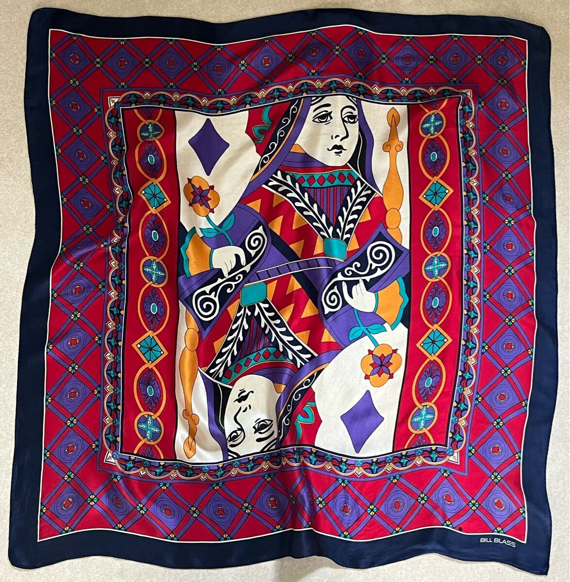 Vintage Bill Blass Silk Scarf USA ヴィンテージ シルクスカーフ アメリカ製