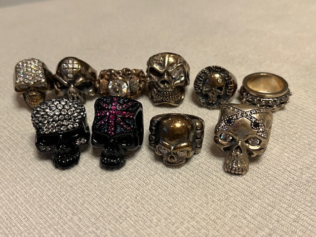 ☆ ｓｉｌｖｅｒ925 ☆　　スカル指輪など　10點(diǎn)セット　寶石入り含む　サイズ 19號(hào)～22號(hào)