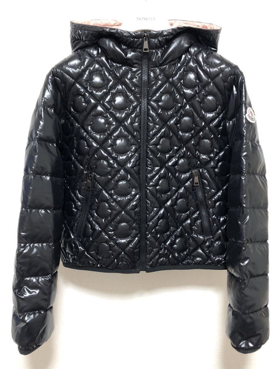 超美品 MONCLE CARELE GIUBBOTTO ブラック モンクレール ダウンジャケット ダウン ユース ジュニア キッズ モンクレールロゴ キルティング_画像1