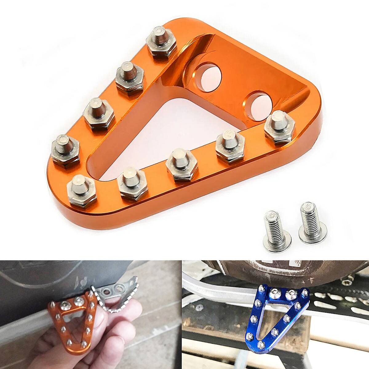 オレンジ 即納 KTM ワイドブレーキペダル アルミ 6061-T6 ティップ 125 150 200 250 300 350 EXC/XCW/EXCF/SX/SXF ハスクバーナ GASGAS