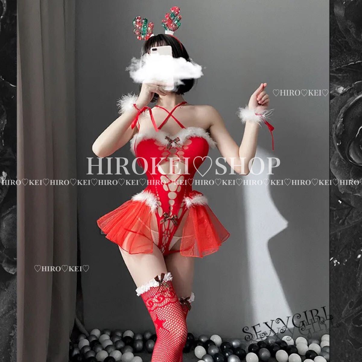 セクシーコスプレ クリスマス トナカイ サンタ チュール セクシー ストッキング