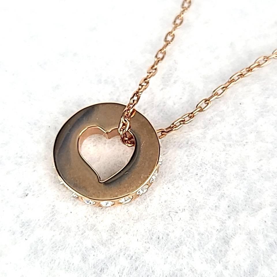 ●美品♪スワロフスキー SWAROVSKI ネックレス ピンクゴールド ハート