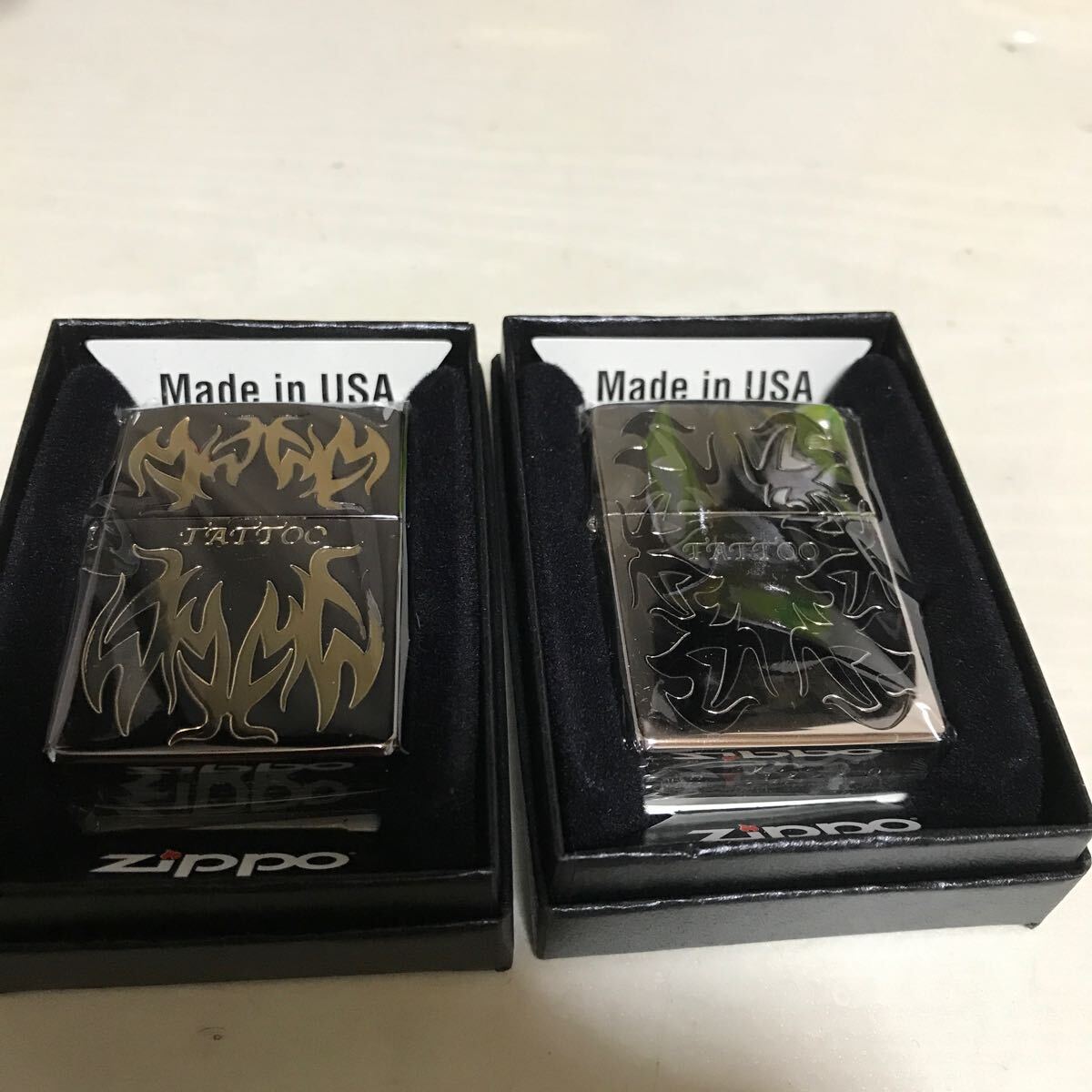 ZIPPO ジッポ tribal tattoo BLACK×GOLD silver×BLACK シリアルナンバー 000 000/150 150個限定 未使用