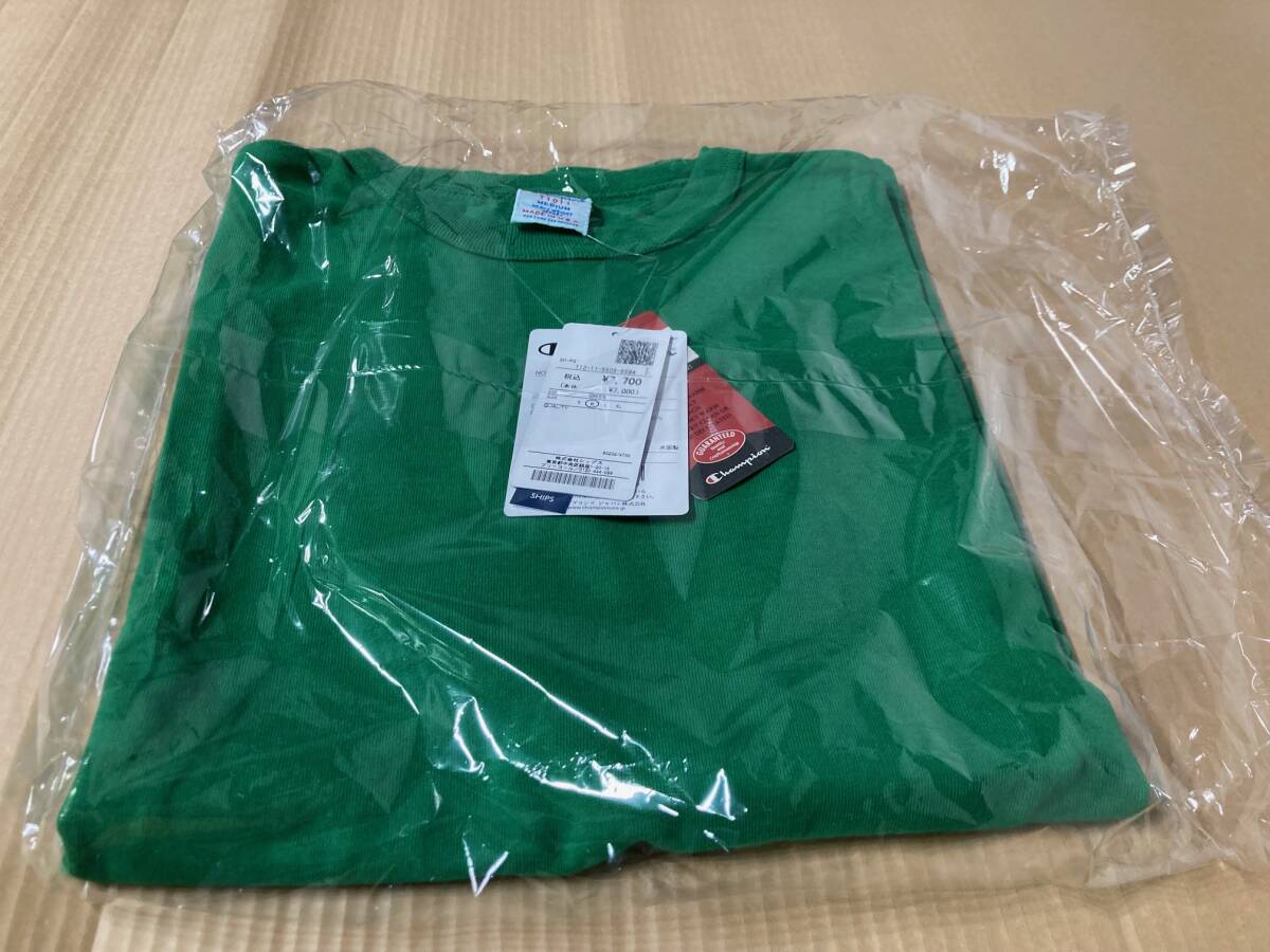 champion チャンピオン Tシャツ T1011 ポケット無 MADE IN USA アメリカ製 Ships別注 グリーン M