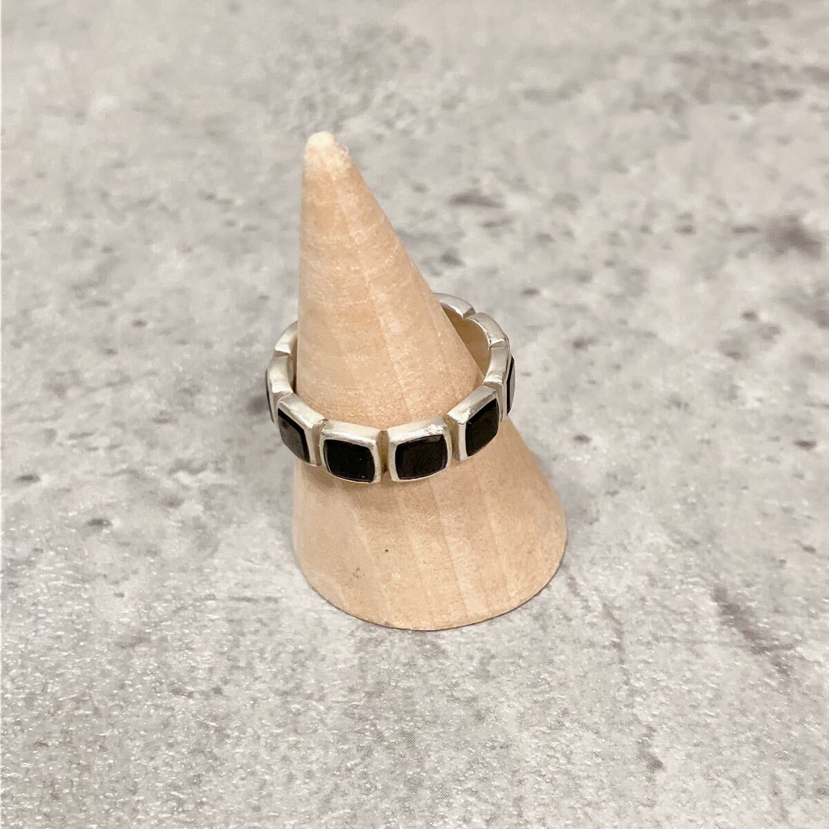 希少 TOM WOOD Cushion Band Black Onyx リング