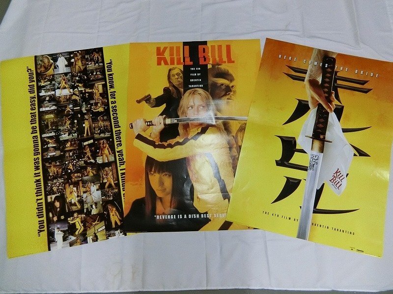 東○NNw077/キル・ビル(Kill Bill) UK版A1ポスター 3枚 クエンティン・タランティーノ /ユアサーマン / 栗山千明 アクション映画/1円～