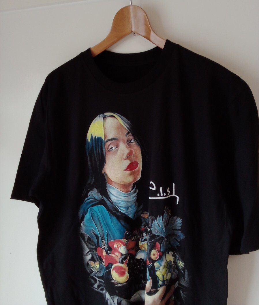 ビリー・アイリッシュ BILLE EILISH 虫と果物 バンドTシャツ(F)m13