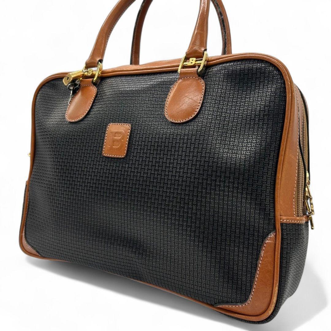 BALLY バリー　ハンドバッグ　s10 本革　黒　PVC ミニボストンブラック