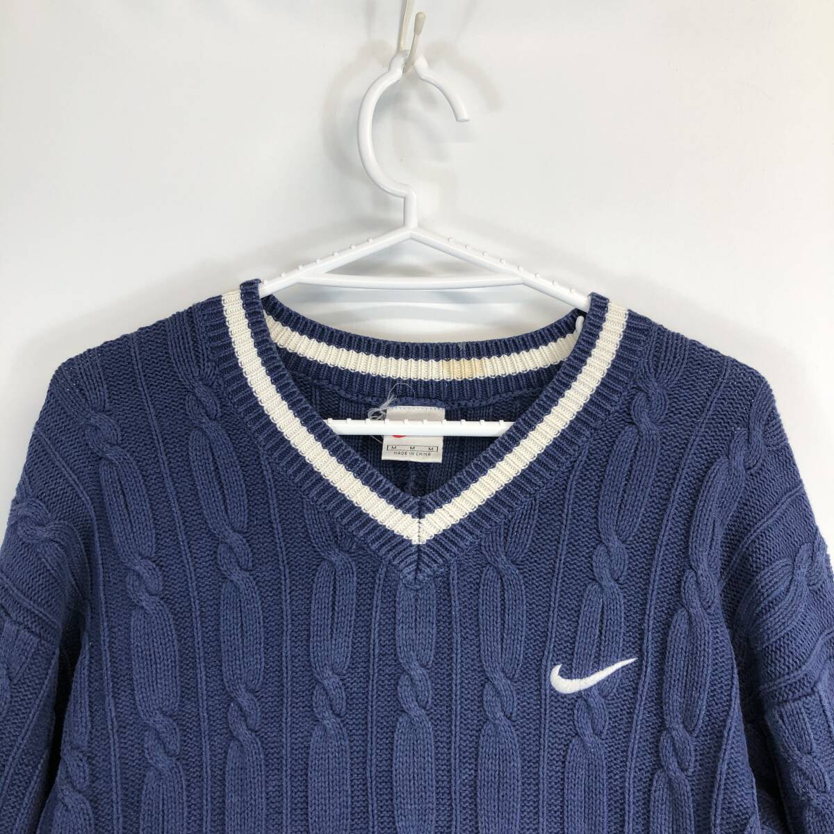 90s NIKE ナイキ コットンセーター ネイビー系 Mサイズ S7-TKC 90s NIKE ナイキ コットンセーター ネイビー系 Mサイズ S7-TKC