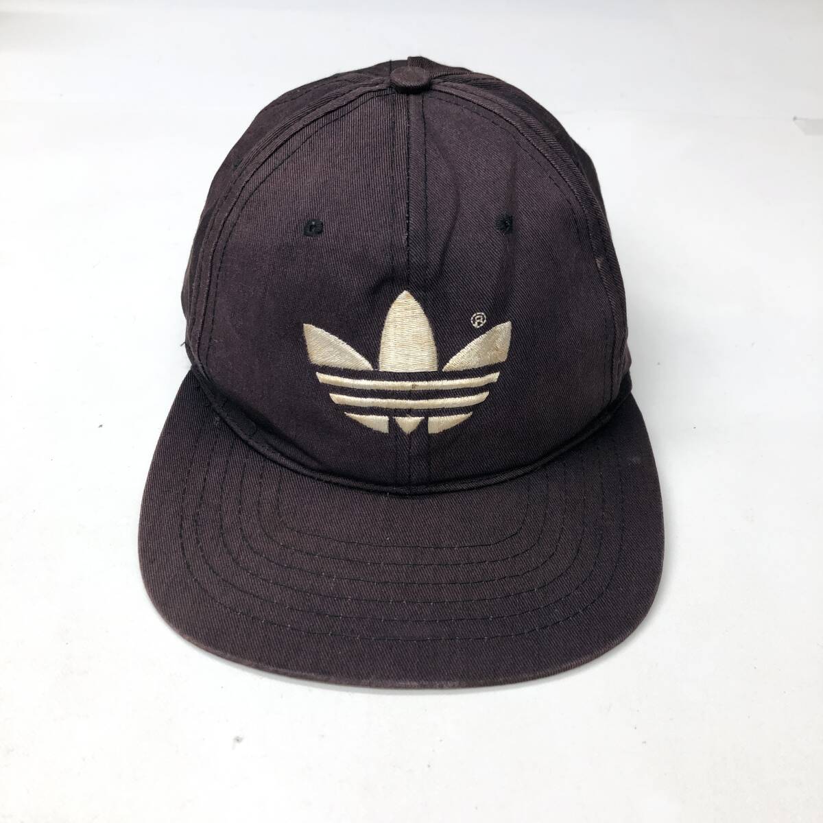 80s アディダス adidas 6パネルキャップ 褪せ黒 スナップバック 80s アディダス adidas 6パネルキャップ 褪せ黒 スナップバック