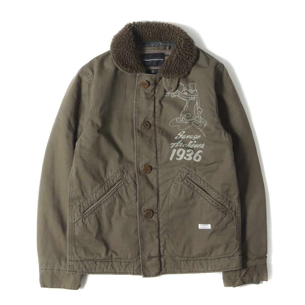 NEIGHBORHOOD ネイバーフッド ジャケット サイズ:S 00s SVG 里地ブランケット N-1 デッキジャケット オリーブドラブ アウター