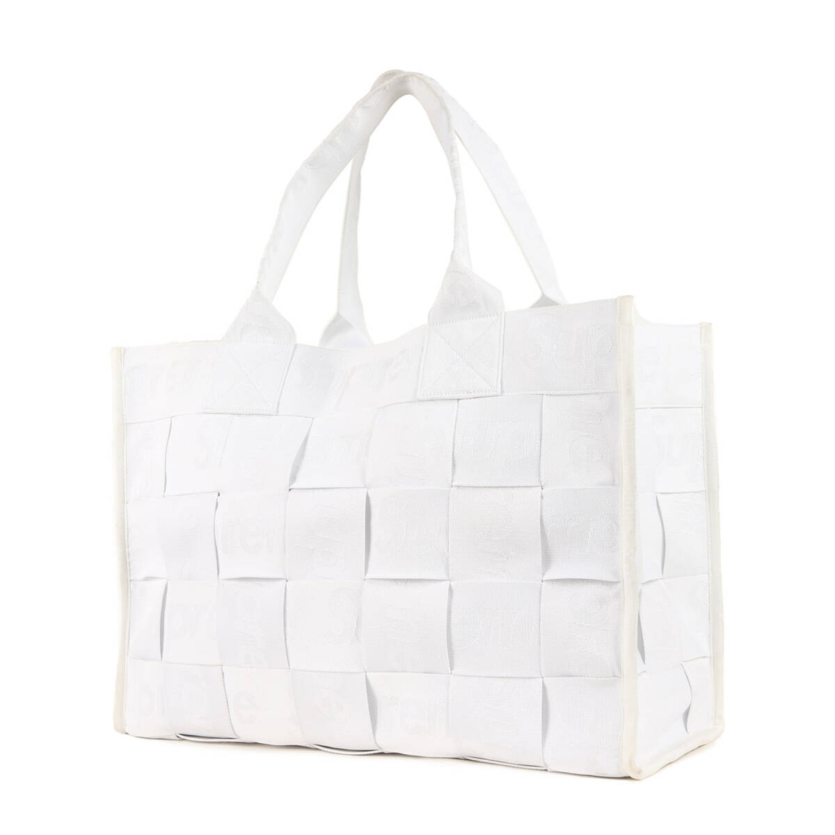 Supreme シュプリーム バッグ 23SS ジャガードロゴ柄 ウーブン ラージ トートバッグ Woven Large Tote Bag ホワイト 白 カバン
