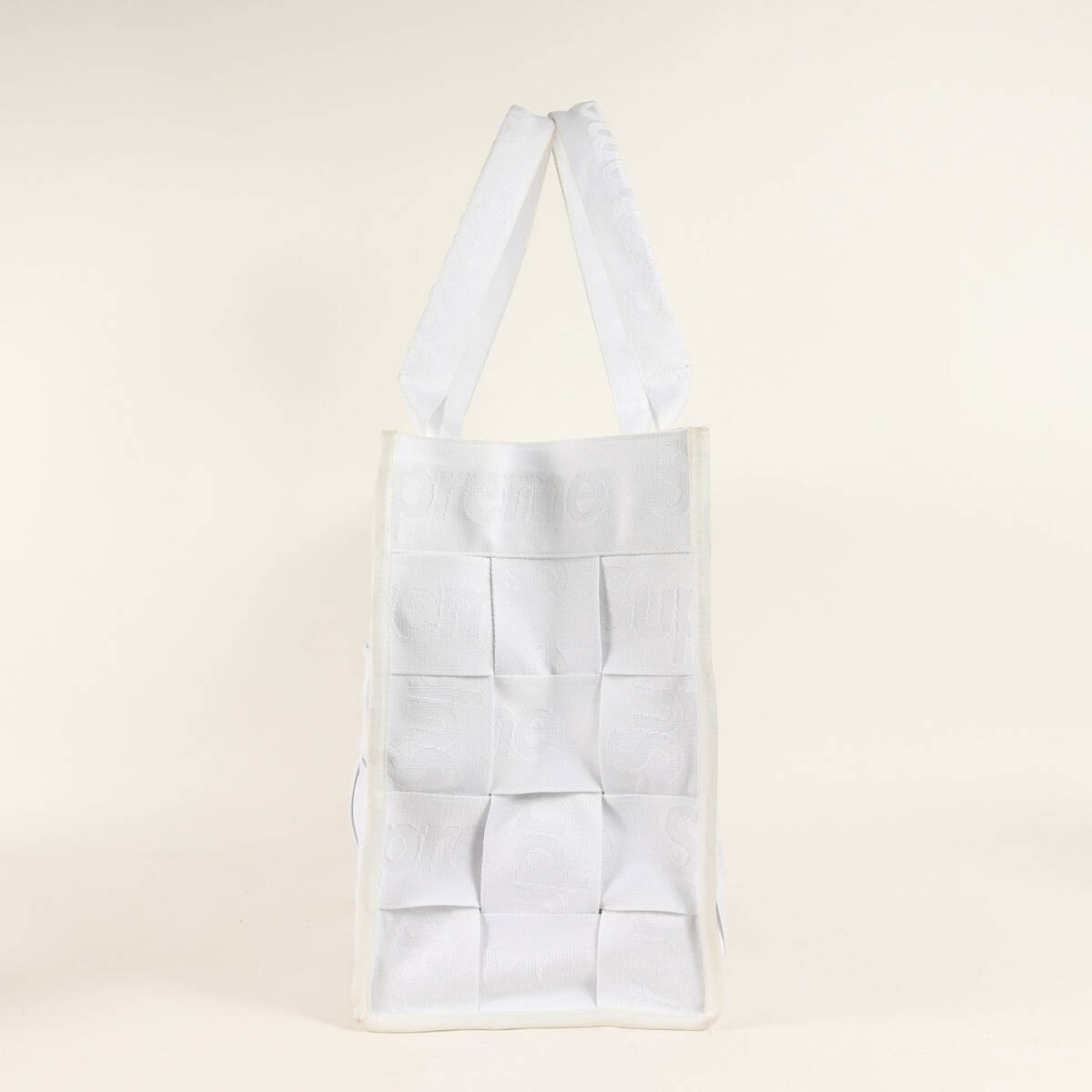 Supreme シュプリーム バッグ 23SS ジャガードロゴ柄 ウーブン ラージ トートバッグ Woven Large Tote Bag ホワイト 白 カバン