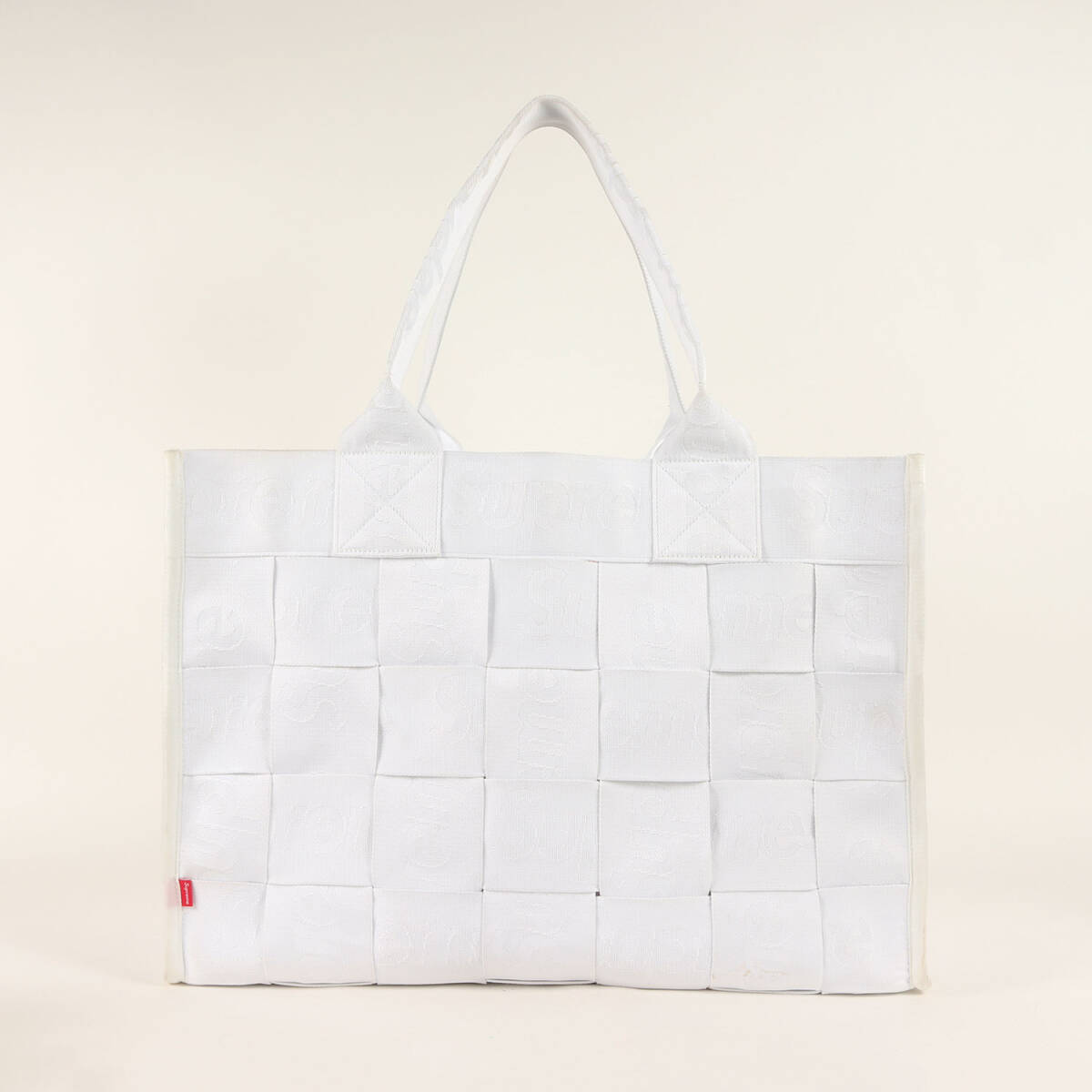 Supreme シュプリーム バッグ 23SS ジャガードロゴ柄 ウーブン ラージ トートバッグ Woven Large Tote Bag ホワイト 白 カバン