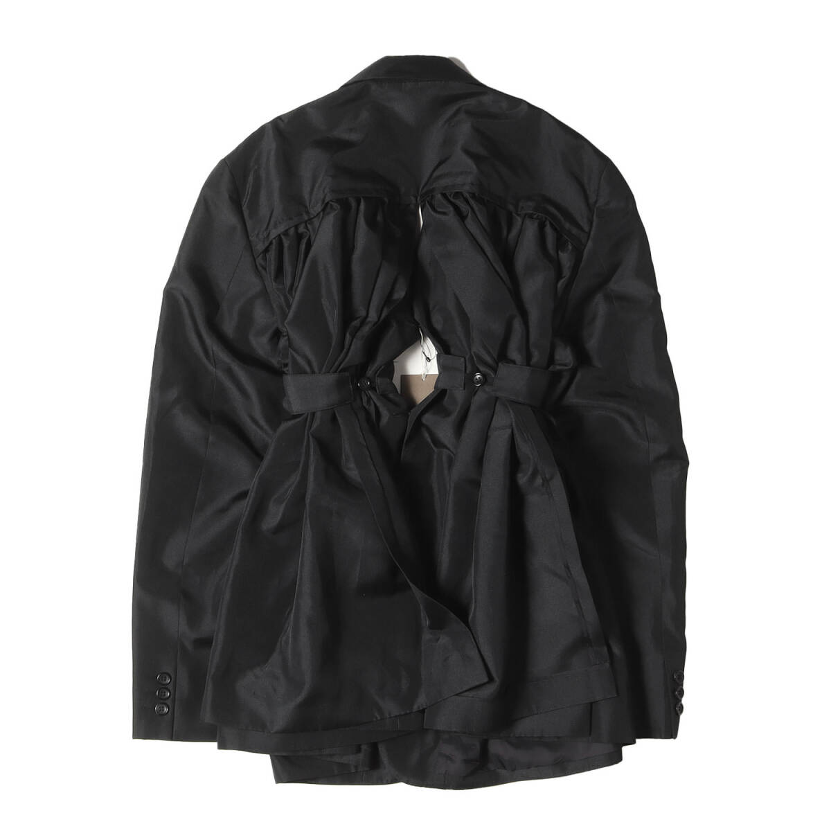 新品 COMME des GARCONS HOMME PLUS ジャケット サイズ:XS 24SS サイドプリーツ ポリキャンバス 3B ガーデン ジャケット ブラック