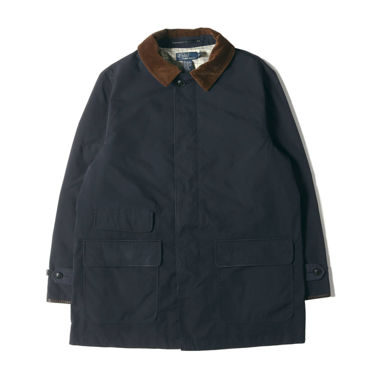 POLO Ralph Lauren ポロ ラルフローレン コート サイズ:L 襟コーデュロイ ポリエステルオックス コート ネイビー 紺 アウター ジャケット