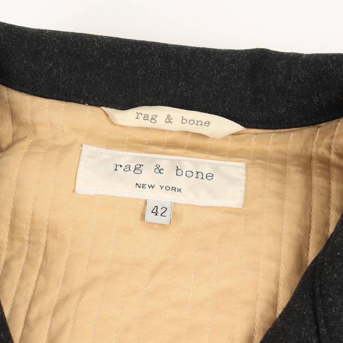 rag & bone ラグアンドボーン ブルゾン サイズ:42 パッチ 刺繍 フェイクレイヤード ストレッチ ウールポリ ワーク ブルゾン ダークグレー