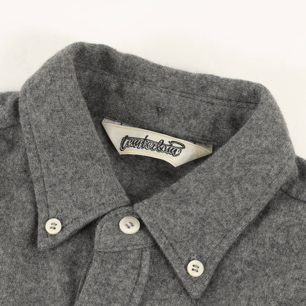 TENDERLOIN テンダーロイン シャツ サイズ:S 00s ウールニット プルオーバー ボタンダウンシャツ グレー トップス カジュアルシャツ