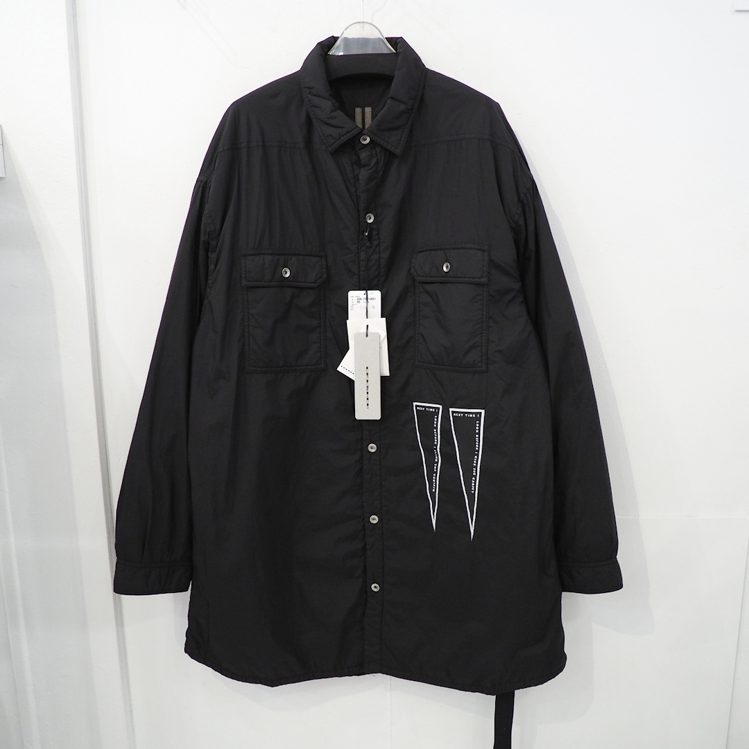新品 定価19萬円 リックオウエンス ダークシャドウ 22aw 中綿 オーバーサイズ シャツ ジャケット 黒 ブラック メンズ L RICK OWENS DRKSHDW