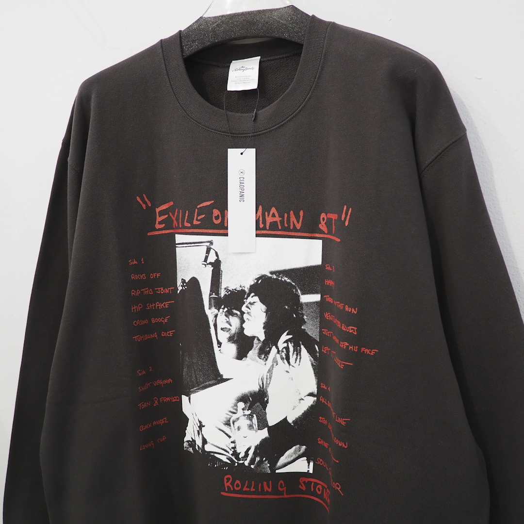 新品 定価9900円 チャオパニック ヴィンテージ加工 ストーンズ スウェット スミクロ メンズ レディース XL CIAOPANIC THE ROLLING STONES