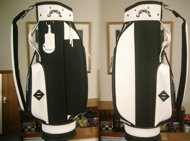 未使用　ＪＯＮＥＳ　ＧＯＬＦ　ジョーンズ　ゴルフ　ライダー　合繊×合皮素材　黒白　ゴルフバッグ