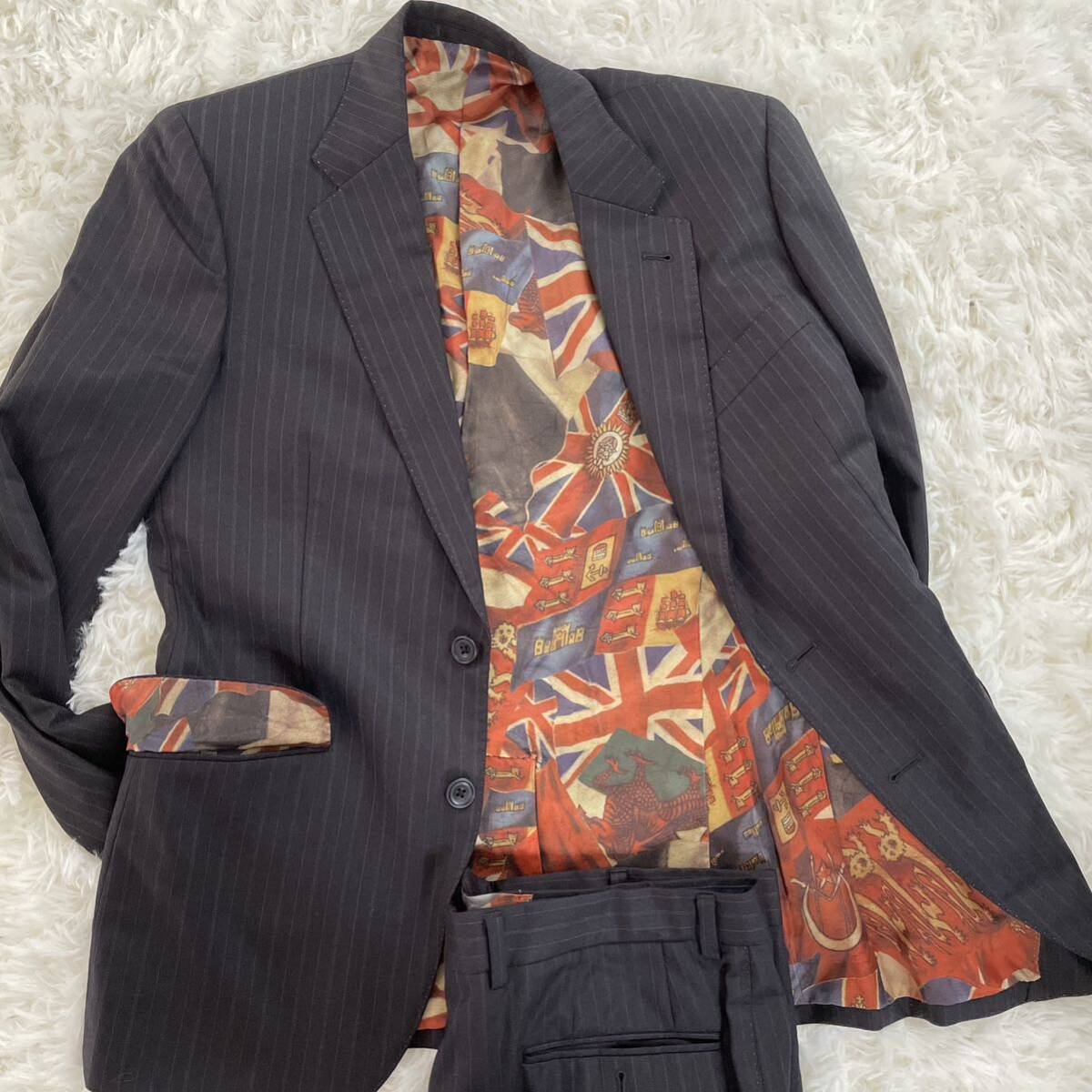 ポールスミス ゼニア セットアップ スーツ 上下 シルク混 黒 M 紳士服