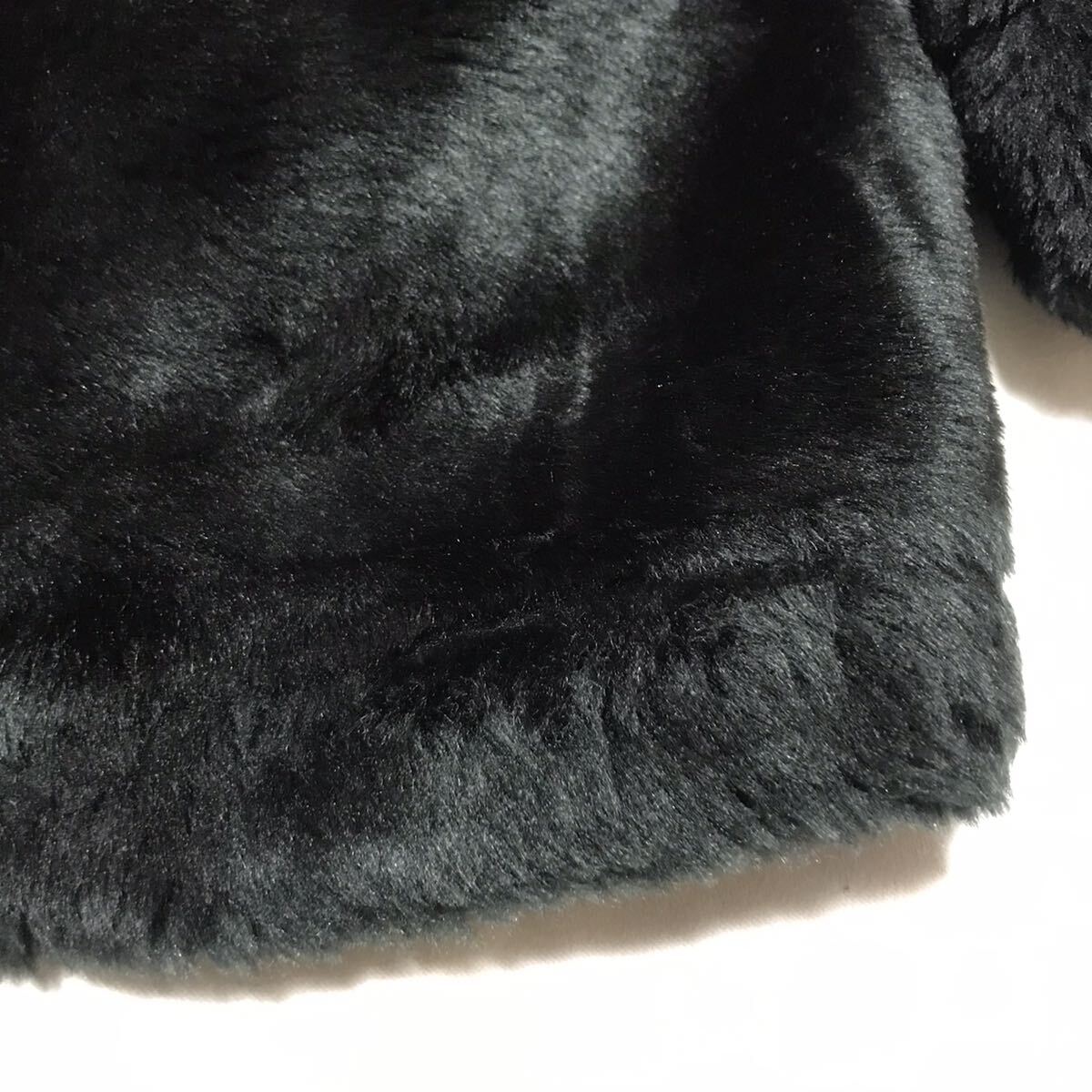 即決★ ファー フード コート ジャケット ファーコート ブラック 140サイズ 女の子_画像7