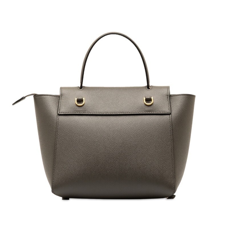 中古 美品 セリーヌ バッグ 2WAY ナノ ベルト ショルダー ハンドバッグ レザー Aランク グレー レディース CELINE 【送料無(wú)料】【西神店】