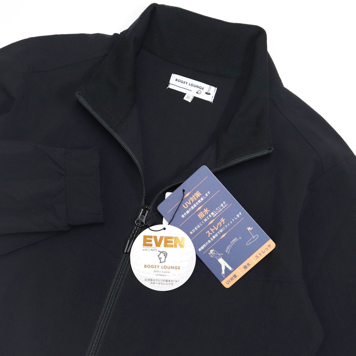 ★ボギーラウンジ ゴルフ EVEN BOGEY LOUNGE GOLF 新品 メンズ UV 撥水 ストレッチ ジャケット 黒 春秋[3F101128BG-49-M]一 二 壱★QWER★