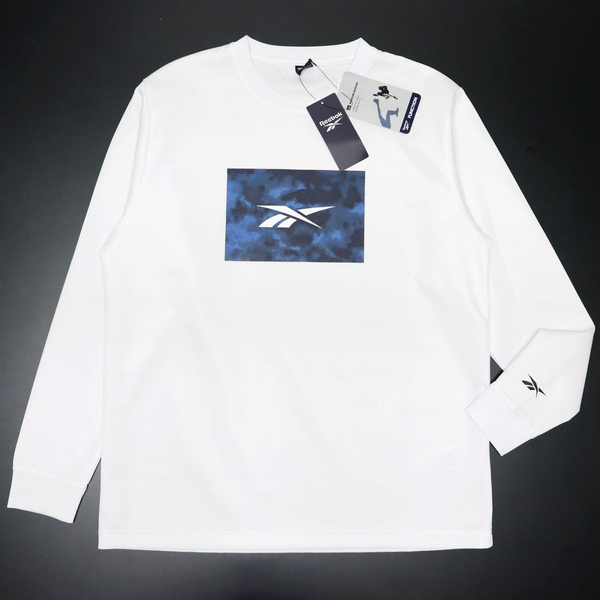 ★リーボック REEBOK 新品 メンズ 吸汗速乾 ドライ 快適 トレーニング 長袖 トレーナー シャツ 白 Lサイズ [X5422RR-N0-L] 二 弐★QWER