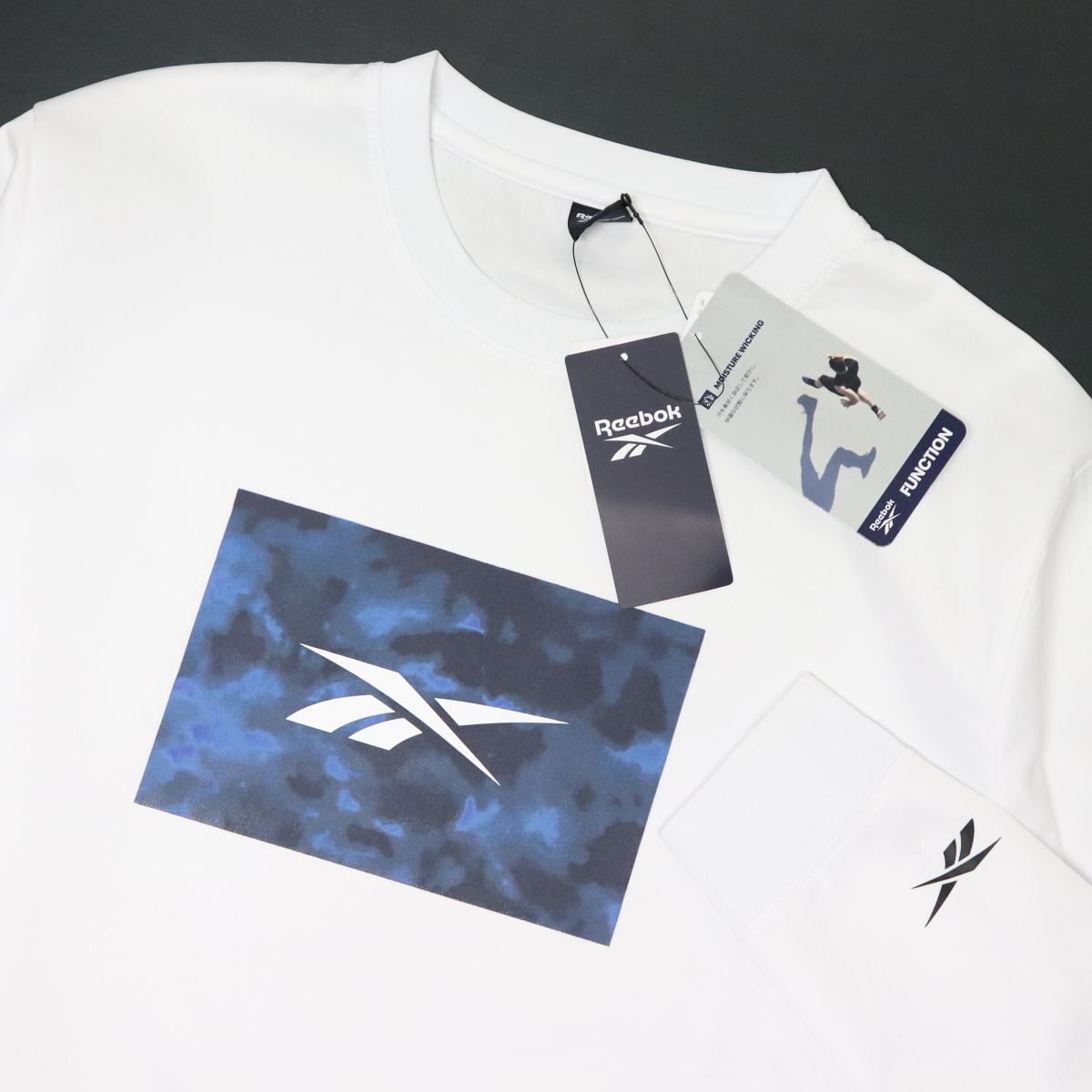 ★リーボック REEBOK 新品 メンズ 吸汗速乾 ドライ 快適 トレーニング 長袖 トレーナー シャツ 白 Lサイズ [X5422RR-N0-L] 二 弐★QWER