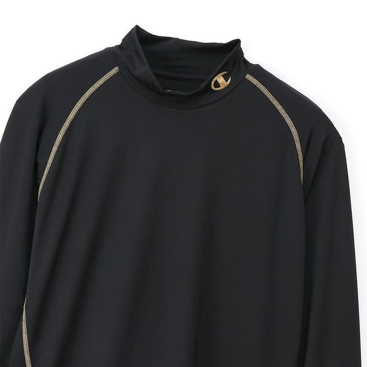 ●送料390円可能商品 チャンピオン Champion 新品 メンズ モックネック コンプレッション 長袖 シャツ [CM4HY2619811N-M] 三 壱★QWER★