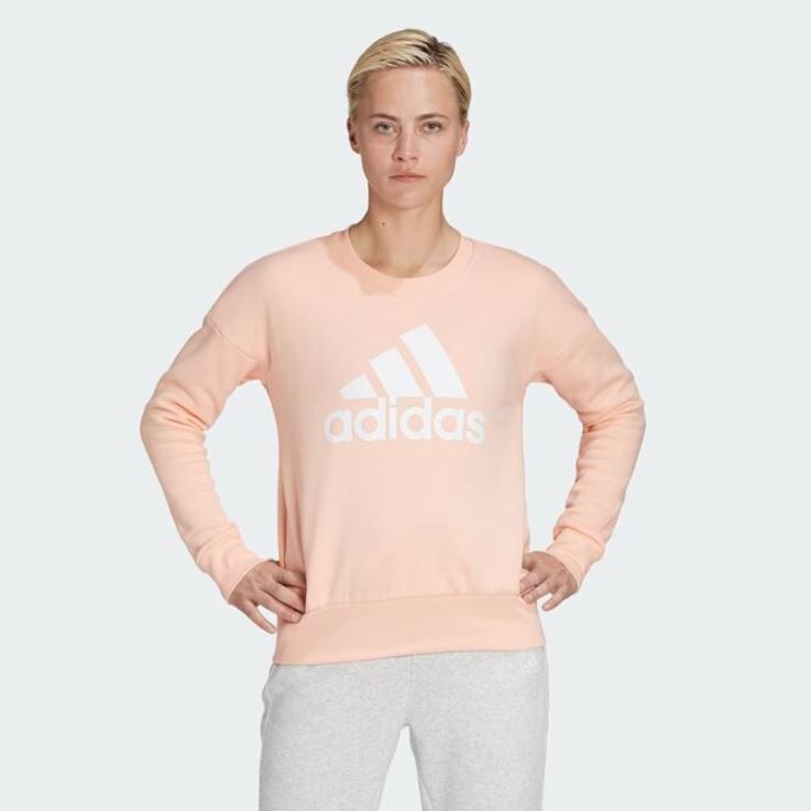 ★アディダス ADIDAS 新品 レディース 裏起毛 カジュアル ビッグロゴ クルーネック スウェット トレーナー [GC6926-L] 三 弐★QWER★
