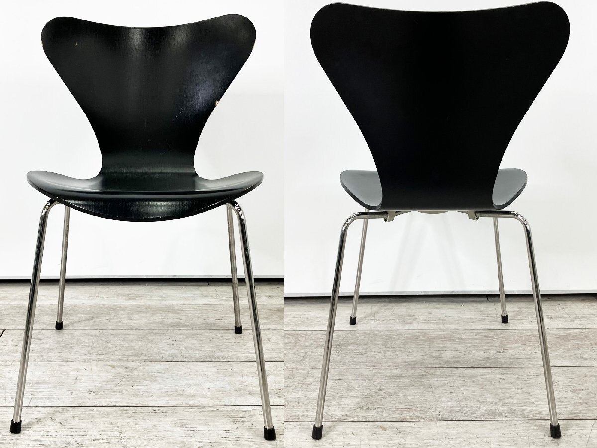 3F)Fritz Hansen/ Fritz Hansen # seven стул # Rucker черный # Северная Европа # Jacobsen 