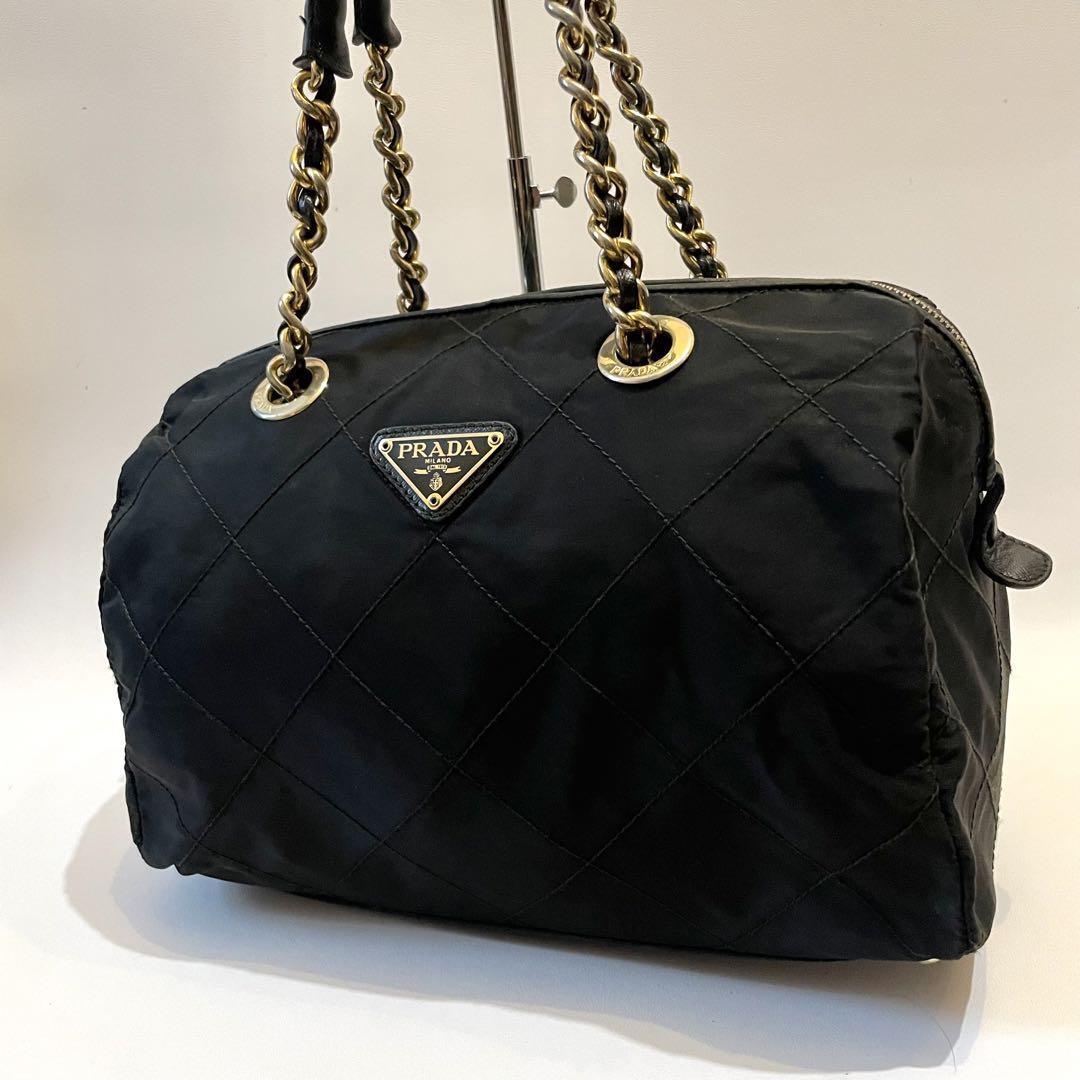 美品PRADA トートバッグ ハンド ボストン 肩掛け キルティング 美品PRADA トートバッグ ハンド ボストン 肩掛け キルティング