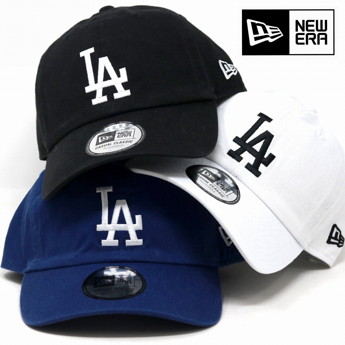 NEWERA キャップ ニューエラ ウォッシュドコットン カジュアルクラシック ロサンゼルス・ドジャース LA 白 ホワイト