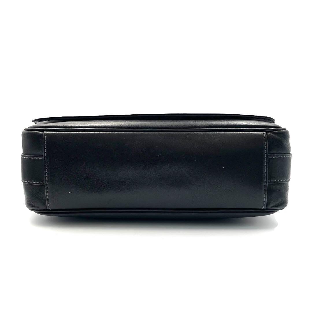 超美品 SOMES ソメス ショルダーバッグ レザー ブラック 黒 超美品 SOMES ソメス ショルダーバッグ レザー ブラック 黒