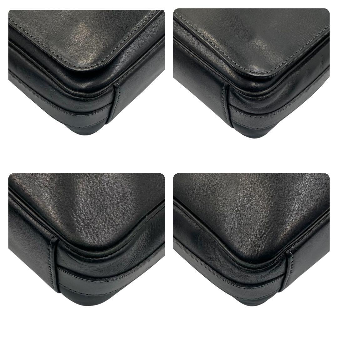 超美品 SOMES ソメス ショルダーバッグ レザー ブラック 黒 超美品 SOMES ソメス ショルダーバッグ レザー ブラック 黒