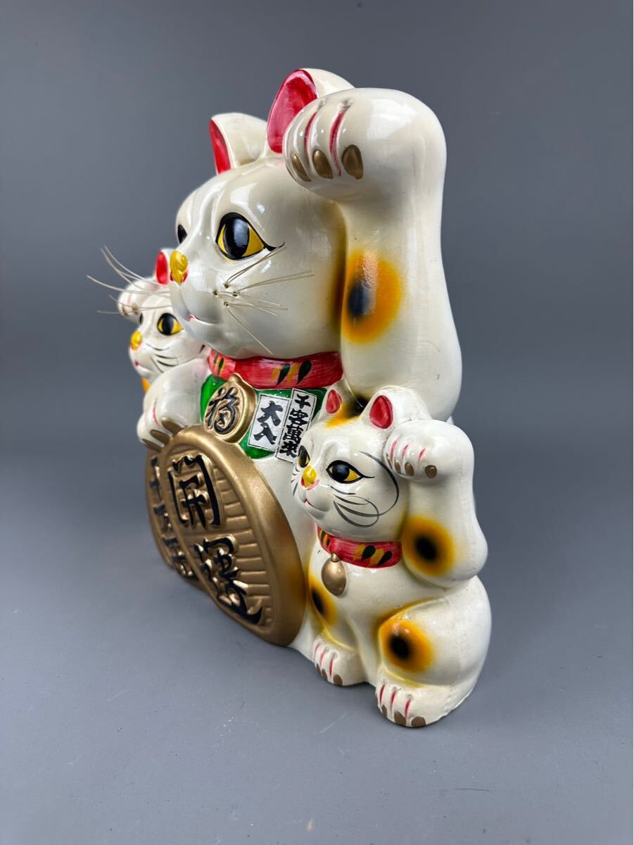 ☆昭和レトロ 招き猫 高さ40cm幅28cm（大型）千万両 開運 招き猫